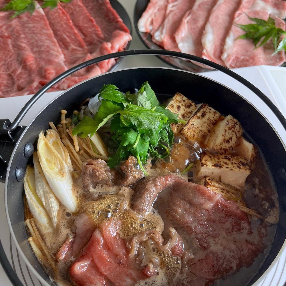 和牛さん　公式お写真のセット♪ 送料無料】やまぐち和牛 燦 すき焼き食べ比べセット500g | 厳選肉専門