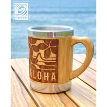 画像をギャラリービューアに読み込む, プルメリアALOHAデザイン バンブーマグカップ
