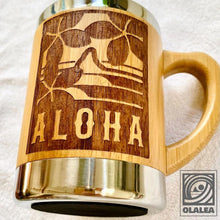 画像をギャラリービューアに読み込む, プルメリアALOHAデザイン バンブーマグカップ