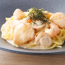 画像をギャラリービューアに読み込む, エビ、ホタテ、じゃがいもの明太子クリームソース