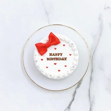 画像をギャラリービューアに読み込む, リボン付き ハートドットデザインケーキ