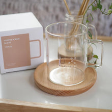 画像をギャラリービューアに読み込む, 珈琲牛乳のグラス(消え文字グラス) (Dタイプ(耐熱グラス・英語ロゴ))(特許取得済)