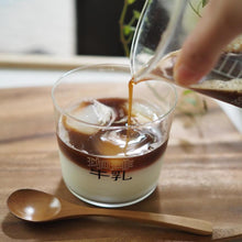 画像をギャラリービューアに読み込む, 珈琲牛乳のグラス(消え文字グラス) (Aタイプ(薄口グラス・日本語ロゴ))(特許取得済)