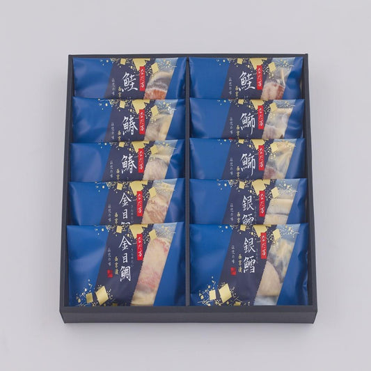 【送料込】なだ万 西京漬 SD-10C 銀鱈西京漬・金目鯛西京漬・鰤西京漬・鰆西京漬・鮭(サーモントラウト)西京漬 各2