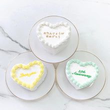 画像をギャラリービューアに読み込む, 白いハート型センイルケーキ