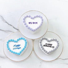 画像をギャラリービューアに読み込む, 白いハート型センイルケーキ