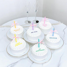 画像をギャラリービューアに読み込む, リボンキャンドル付きセンイルケーキ