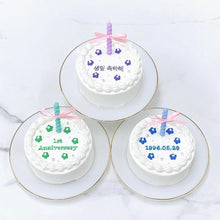 画像をギャラリービューアに読み込む, お花柄 リボンキャンドル付きフラワーケーキ