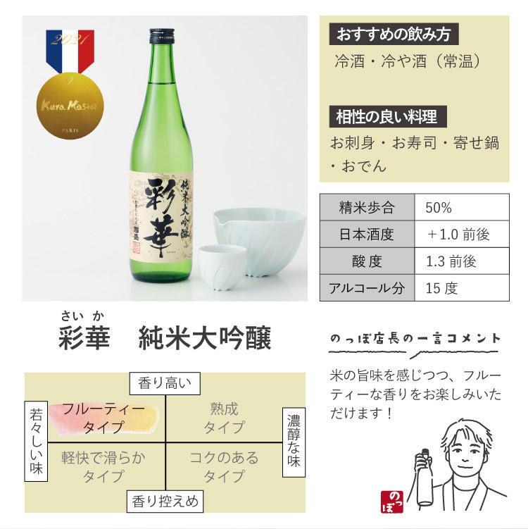 送料無料】彩華 純米大吟醸・純米どぶろく飲み比べ2本セット【木桝付