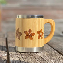 画像をギャラリービューアに読み込む, プルメリアパターンデザイン バンブーマグカップ