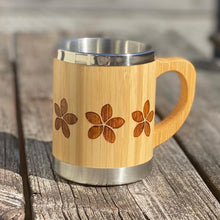 画像をギャラリービューアに読み込む, プルメリアパターンデザイン バンブーマグカップ