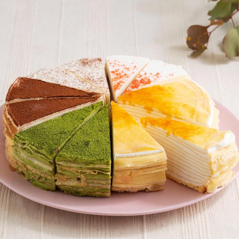 もっちり触感の手作りミルクレープ5種食べ比べセット(6個入/12個入