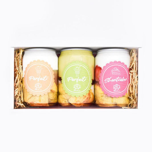 パフェ缶&ケーキ缶 3種セット【いちご,桃,ピスタチオ】(250ml/330ml) | パティスリー魔法庵