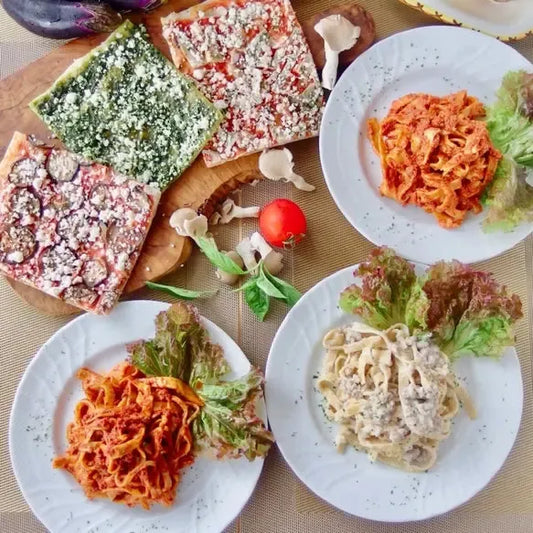 手作りパスタ＆有機野菜の天然酵母ピザセット＜パスタ3食、ピザ3食入＞