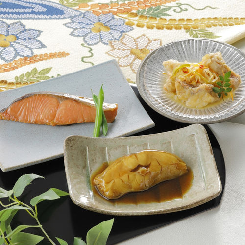 【送料無料】なだ万　料亭の魚惣菜 詰め合せ(5袋)　YN-5B　鰈の煮付け・銀鮭西京焼・鯖の味噌煮・赤魚南蛮漬・鰯の梅煮 | なだ万