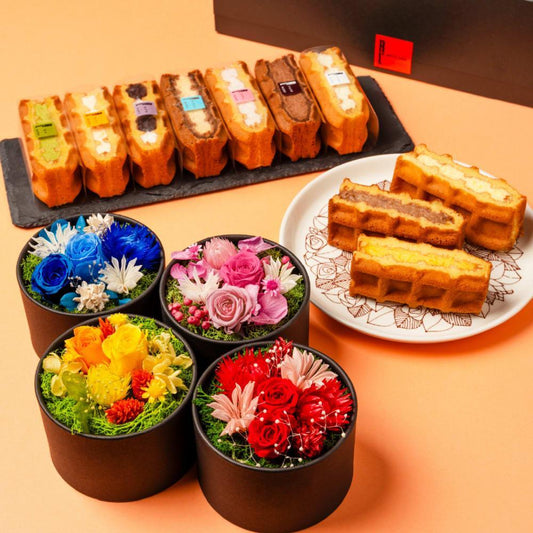 【送料込】フラワードーム付き ワッフルケーキ10種セット