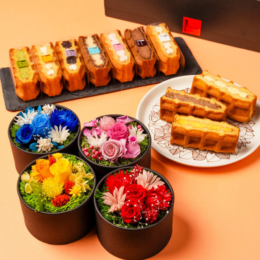 【送料込】フラワードーム付き ワッフルケーキ10種セット