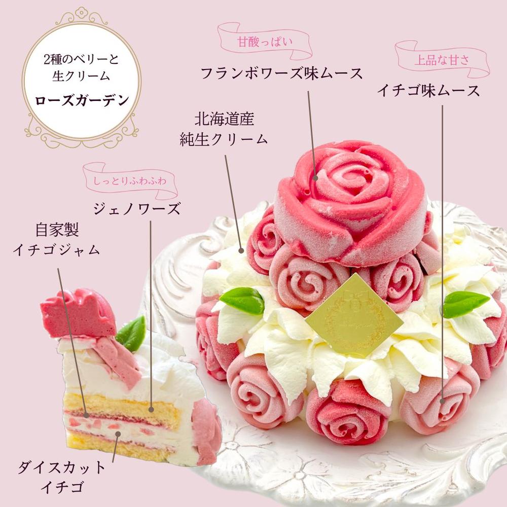 送料込】純生冷凍ケーキ「ローズガーデン」 | バラのマドレーヌのお店