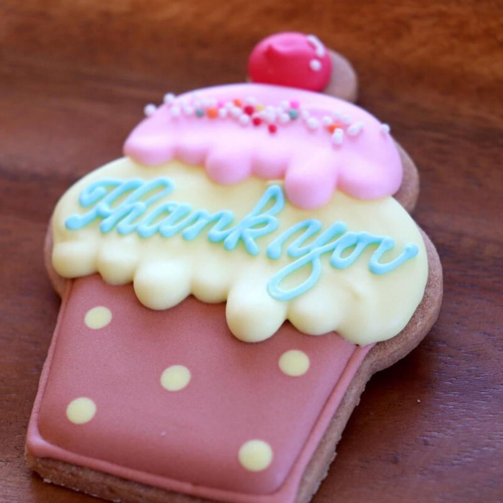 【アイシングクッキー】カップケーキ Thankyou