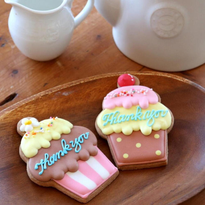 【アイシングクッキー】カップケーキ Thankyou
