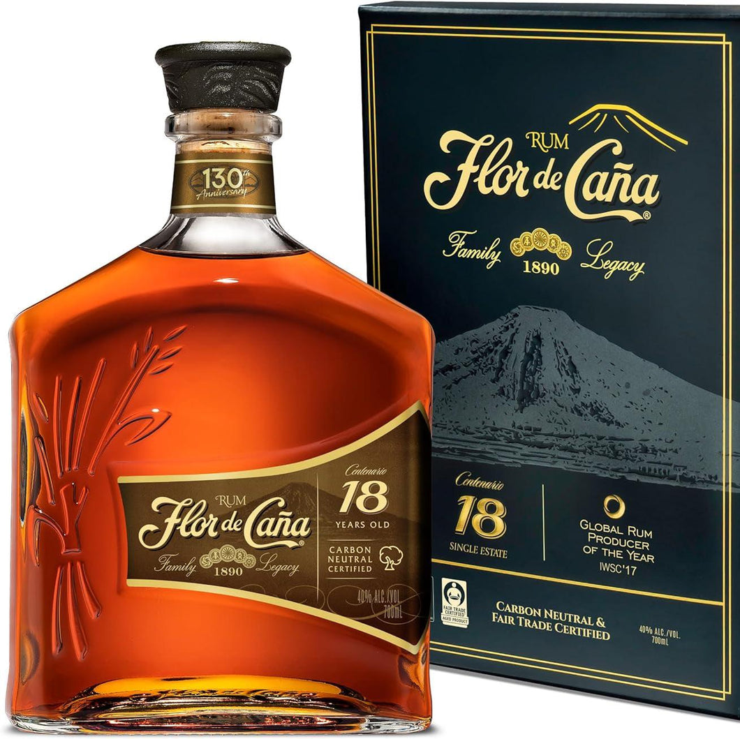 フロール デ カーニャ 18年熟成（Flor de Cana 18年 RUM） 40% 700ml