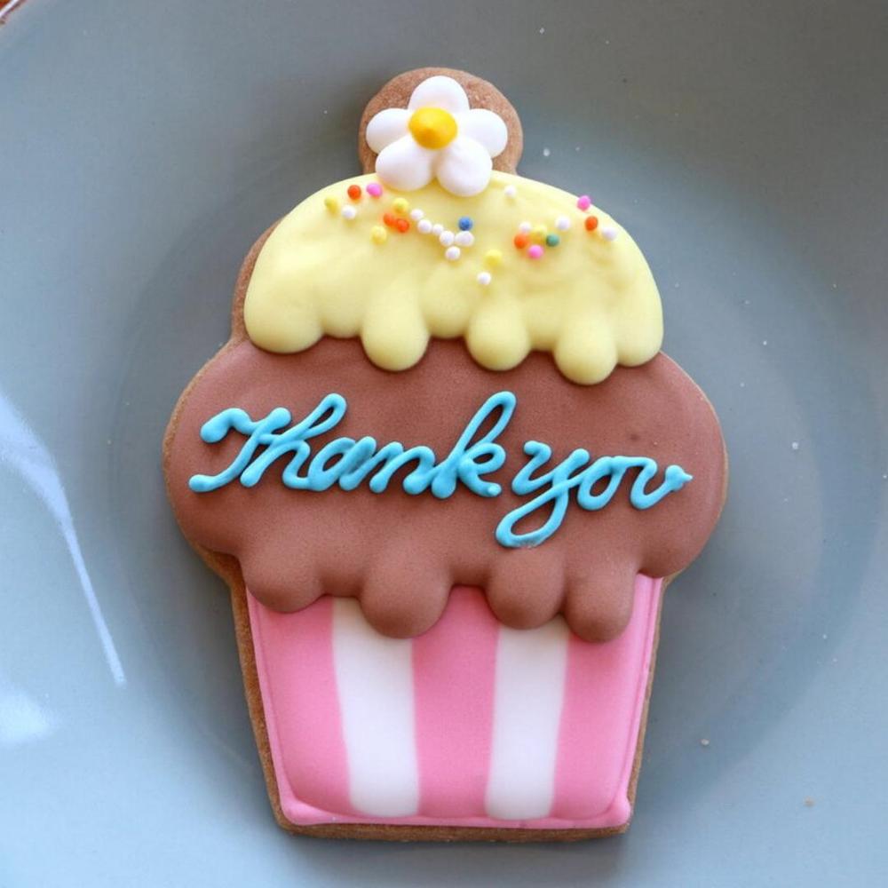 【アイシングクッキー】カップケーキ Thankyou