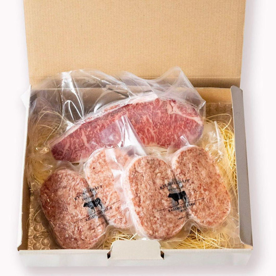 九州クラフトエイジドビーフ黒毛和牛のハンバーグ&サーロインステーキセット