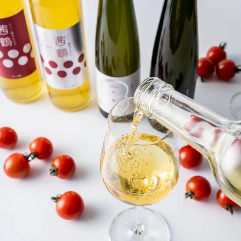 送料無料】ワイン酵母仕込み茜鶴ミニトマトのお酒飲みくらべ紅白セット