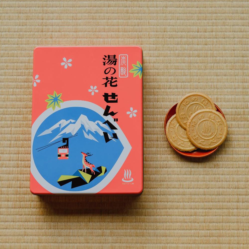 湯の花せんべい 72入 角缶