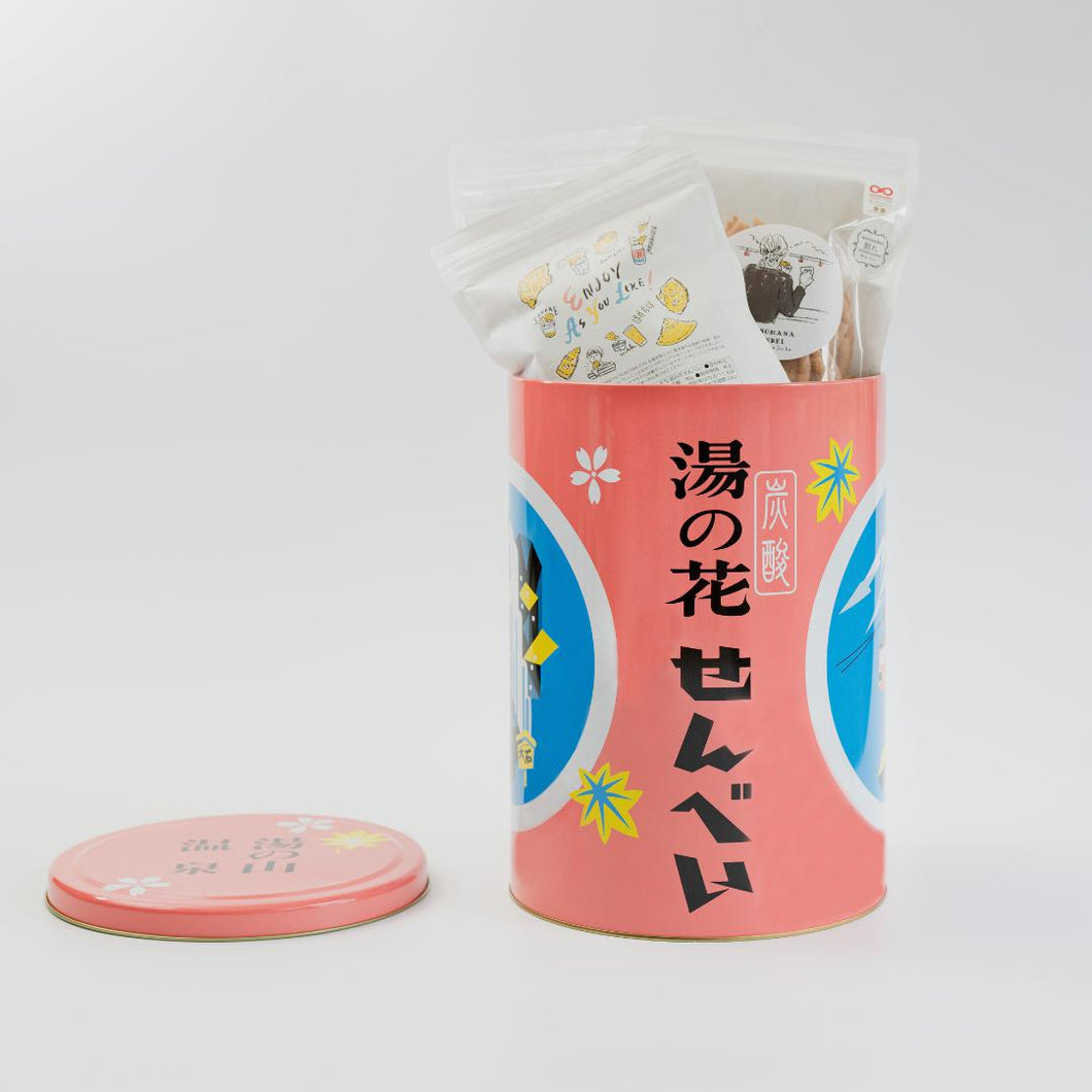 湯の花せんべいBIG缶(割れせん5袋入) (有)日の出屋製菓 – DELISH MALL
