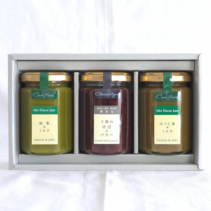 【送料無料】ジャム3本セット(抹茶×ミルク,あんバター,ほうじ茶×ミルク) | アトリエコンフィチュール