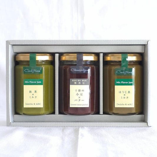 【送料無料】ジャム3本セット(抹茶×ミルク,あんバター,ほうじ茶×ミルク) | アトリエコンフィチュール