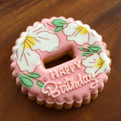 flower シングルスタンディングプレート Happy Birthday
