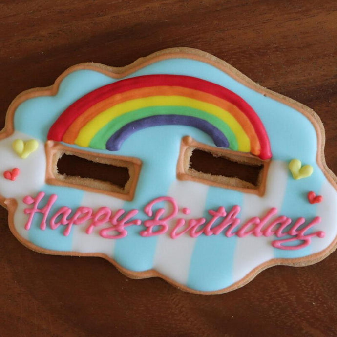 【アイシングクッキー】Rainbow ダブルスタンディングプレート Happy Birthday