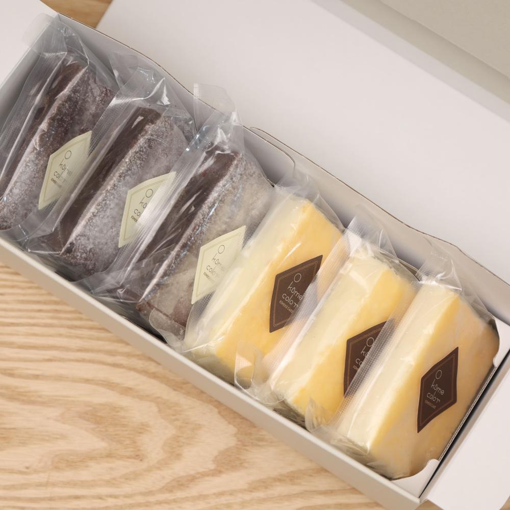 グルテンフリー クリームチーズケーキミニと平飼い卵のガトーショコラミニ各３個セット | 穴太商店