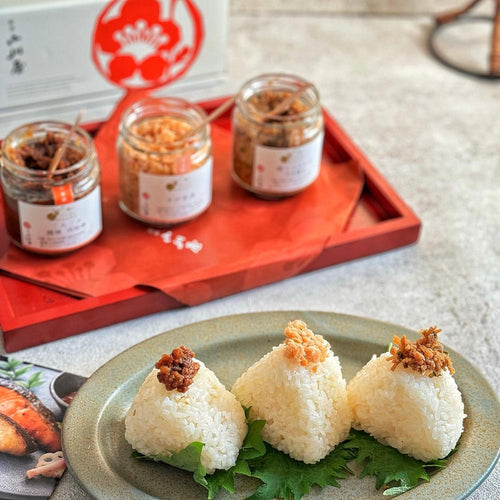 【化粧箱付】ご飯にひとさじ 詰合せHA3(肉味噌,鶏すき,さけ茶) | 新潟小川屋