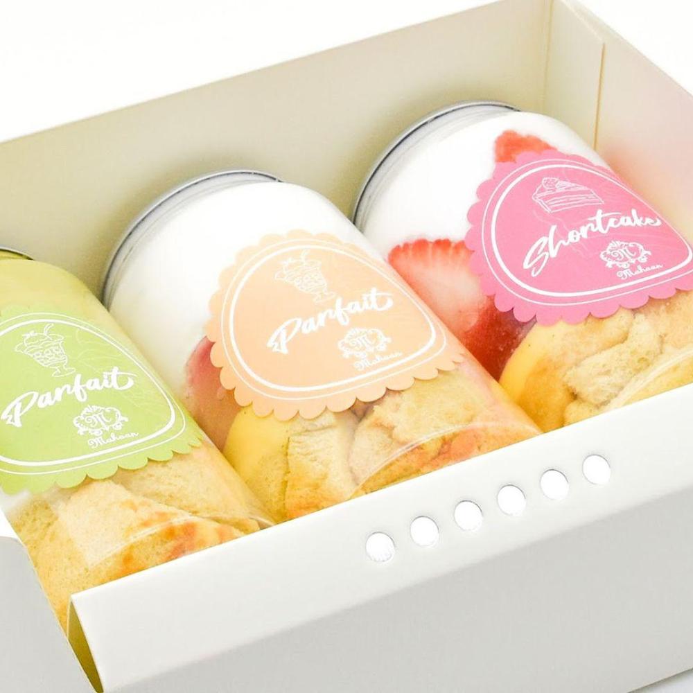 パフェ缶&ケーキ缶 3種セット【いちご,桃,ピスタチオ】(250ml/330ml) | パティスリー魔法庵