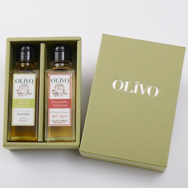 サッパリサラダに合うエクストラバージンオリーブオイルとホワイトバルサミコ酢セット 100ml 2本入り | OLiVO（オリーヴォ）