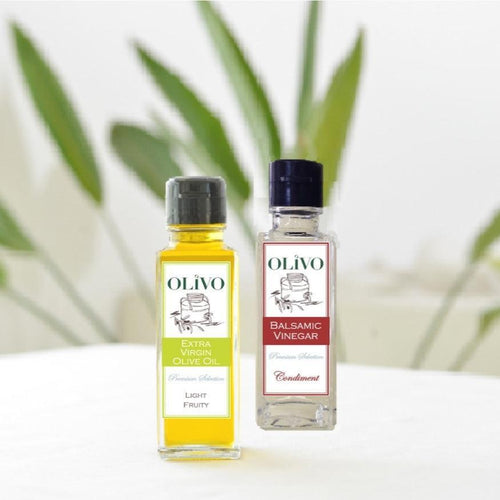 サッパリサラダに合うエクストラバージンオリーブオイルとホワイトバルサミコ酢セット 100ml 2本入り | OLiVO（オリーヴォ）