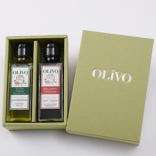 お肉料理におすすめインテンスフルーティーオリーブオイルとダークバルサミコ酢セット | OLiVO（オリーヴォ）