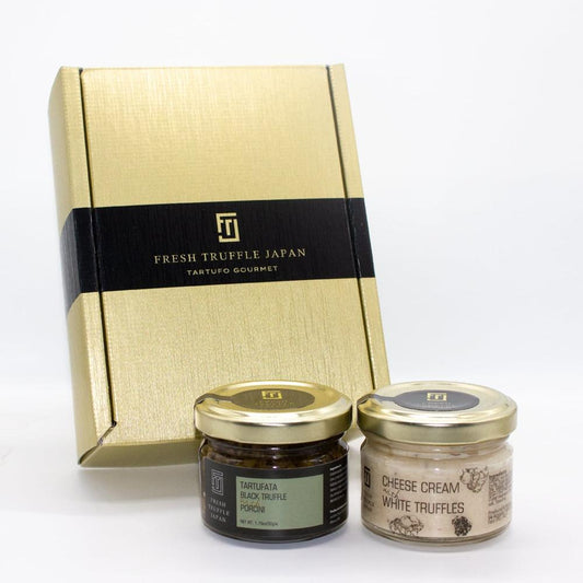 白トリュフチーズクリームと黒トリュフポルチーニディップのセット【ギフト箱入】 | FRESH TRUFFLE JAPAN （フレッシュ トリュフ ジャパン）