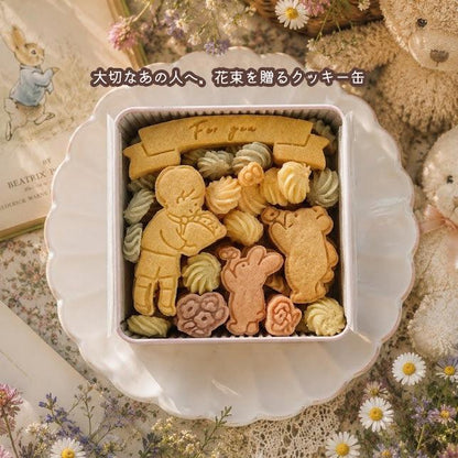 【送料込】クッキー缶｜大切なあの人へ想いを込めて贈る特別な花束｜誕生日・記念日・ありがとう・お祝いに｜きみと季節のとなりに「花束」