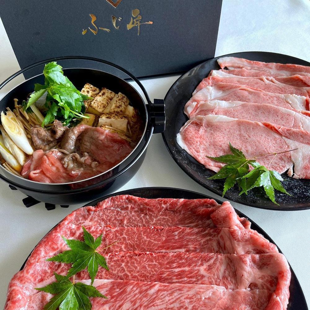 【送料無料】やまぐち和牛 燦 すき焼き食べ比べセット500g | 厳選肉専門店ふじ匠