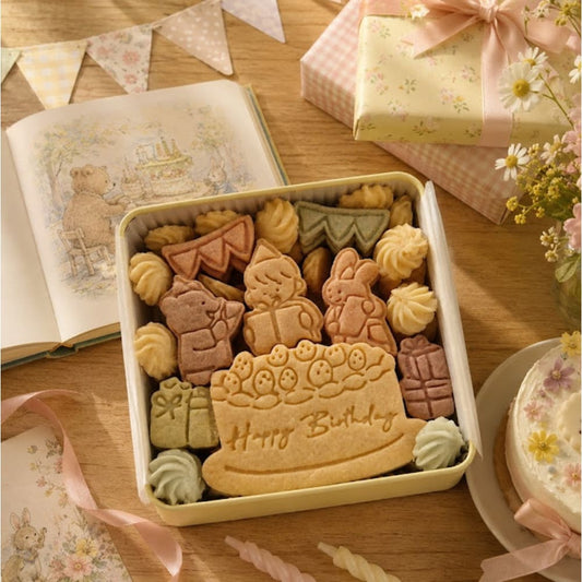 【送料込】クッキー缶/きみと季節のとなりに「HappyBirthday」