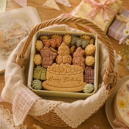 【送料込】クッキー缶/きみと季節のとなりに「HappyBirthday」