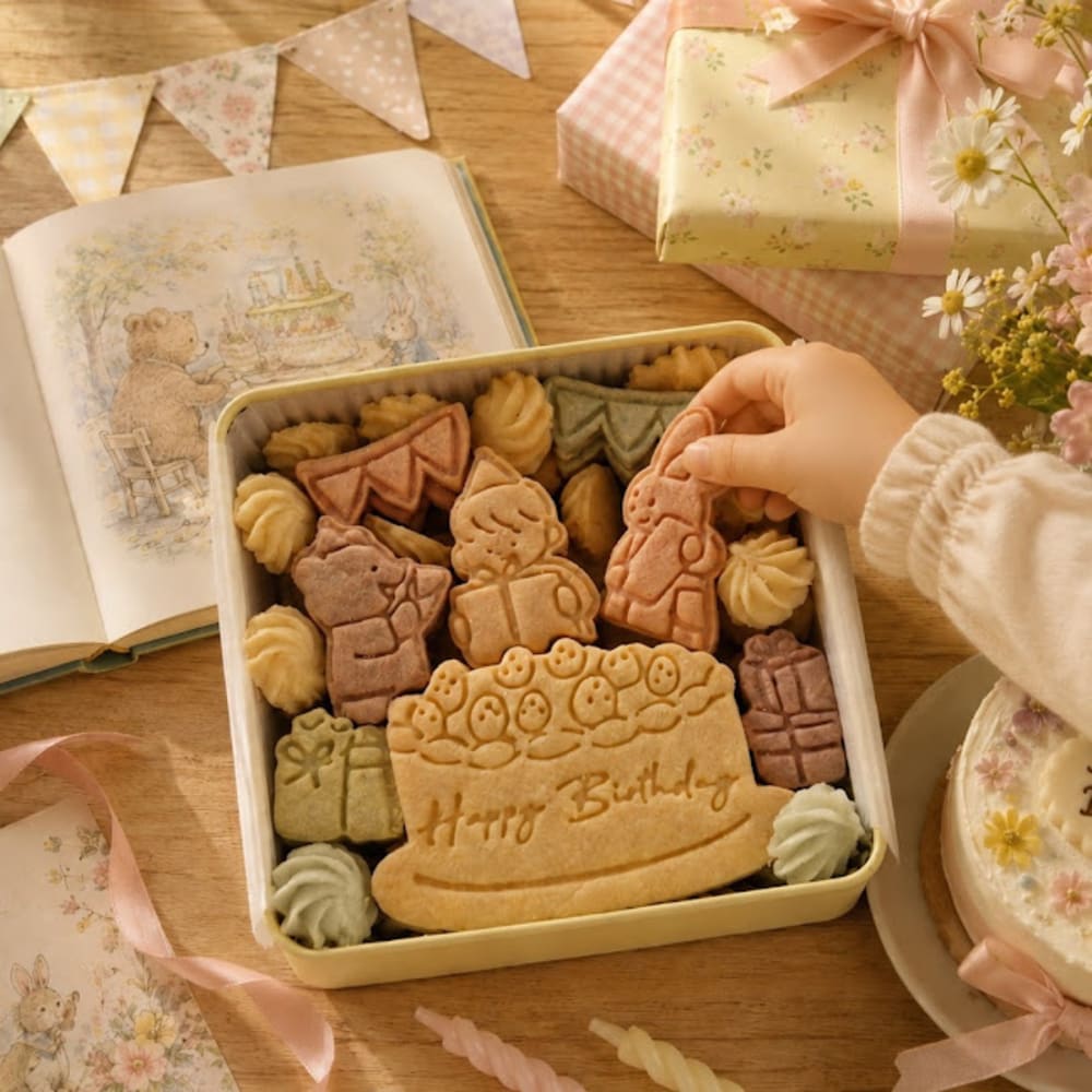 【送料込】クッキー缶/きみと季節のとなりに「HappyBirthday」