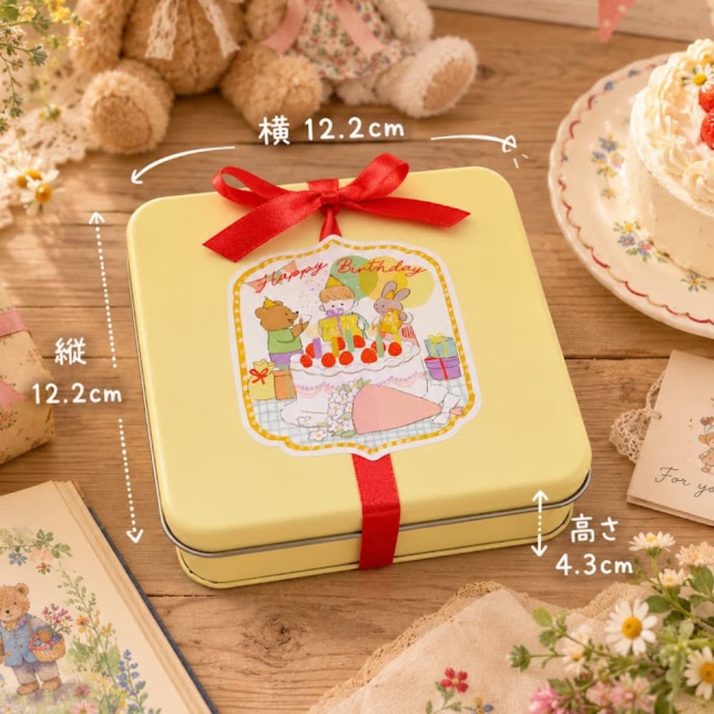 【送料込】クッキー缶/きみと季節のとなりに「HappyBirthday」