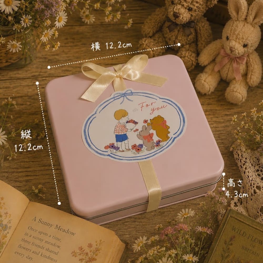 【送料込】クッキー缶/きみと季節のとなりに「花束」