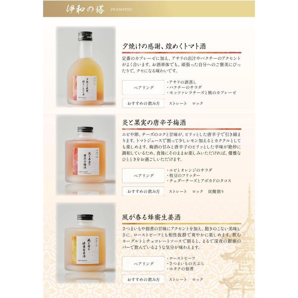 《新発売記念30%オフSALE中！！》【伊和の塔 いわのとう】2本セット 全6種 3段スタッキングリキュール ギフトセット | Fabi’s factory（ファビズファクトリー）