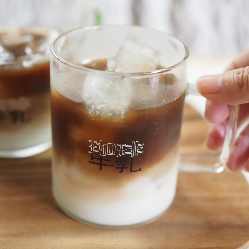 珈琲牛乳のグラス（消え文字グラス） (Cタイプ（耐熱グラス・日本語